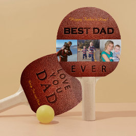 Happy Vaderdag lederen stempel 3 fotocollage Tafeltennisbatje