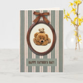 Happy Vaderdag Leuke Teddy Bears Kaart (Gele Bloem)