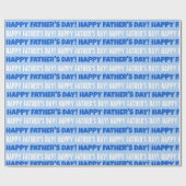 Happy Vaderdag Light Blue-achtergrondkleur Cadeaupapier (Vlak)