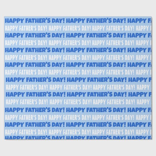 Happy Vaderdag Light Blue-achtergrondkleur Cadeaupapier (Vlak)