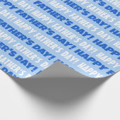 Happy Vaderdag Light Blue-achtergrondkleur Cadeaupapier (Hoek)