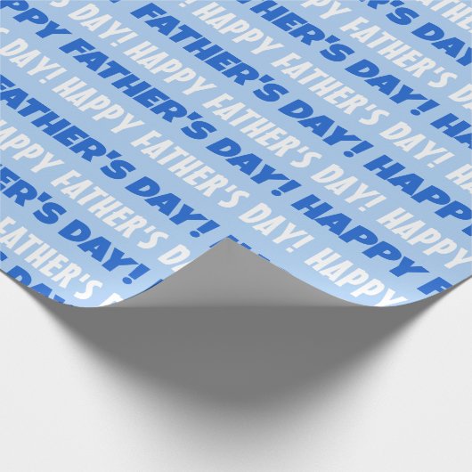 Happy Vaderdag Light Blue-achtergrondkleur Cadeaupapier (Hoek)