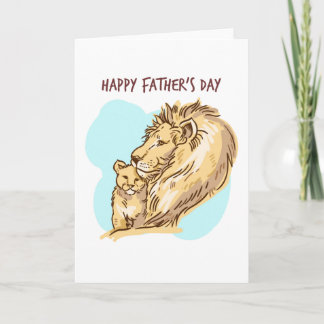 Happy Vaderdag Lion en Cub Kaart