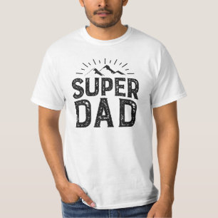 Happy Vaderdag Love Heart Ouder Super Pap T-shirt