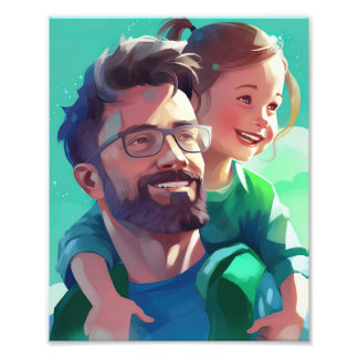 Happy Vaderdag Love Heart Shape Photo Collage Foto Afdruk