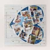 Happy Vaderdag Love Heart Shape Photo Collage Legpuzzel (Horizontaal)