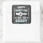 Happy Vaderdag Love You Daddy Vierkante Sticker (Tas)
