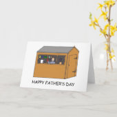 Happy Vaderdag Man Cave Cartoon Kaart (Gele Bloem)