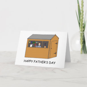 Happy Vaderdag Man Cave Cartoon Kaart