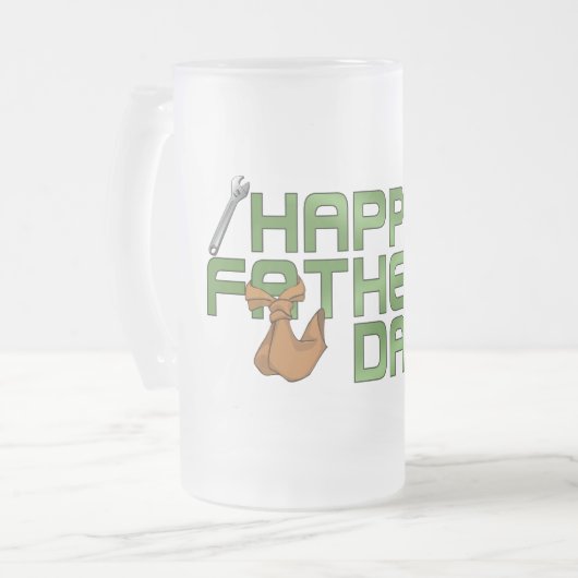 Happy Vaderdag Matglas Bierpul (Voorkant links)