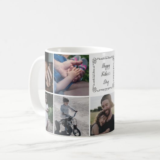 Happy Vaderdag met 9 persoonlijke foto's Mok (Voorkant links)