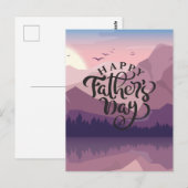 Happy Vaderdag met bergen Plaque Briefkaart (Voorkant / Achterkant)