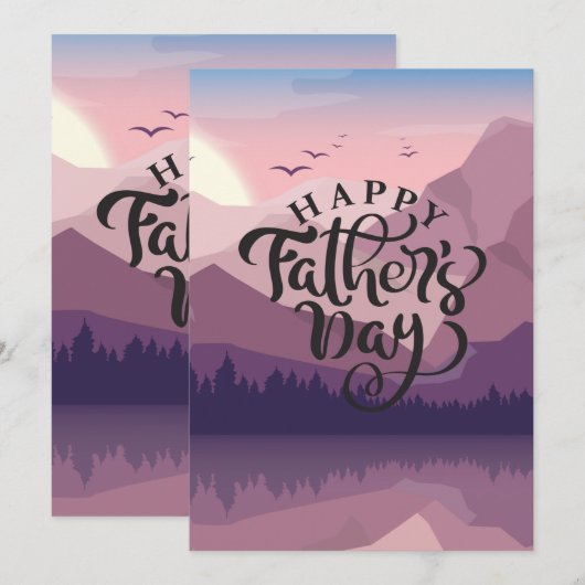 Happy Vaderdag met bergen Plaque Gift Labels Save The Date (Voorkant / Achterkant)