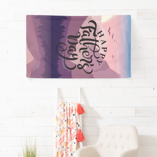 Happy Vaderdag met bergen Plaque Spandoek (Insitu)