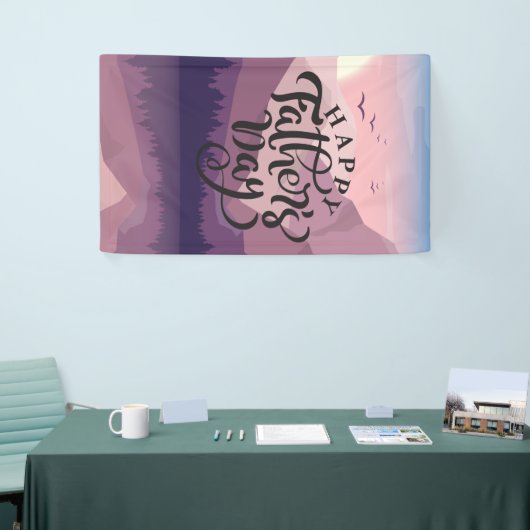 Happy Vaderdag met bergen Plaque Spandoek (Beurs)