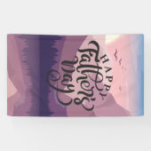 Happy Vaderdag met bergen Plaque Spandoek (Horizontaal)