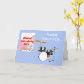 Happy Vaderdag met drumstel naar papa Foto toevoeg Kaart (Gele Bloem)