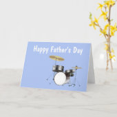 Happy Vaderdag met drumstel voor papa Kaart (Gele Bloem)