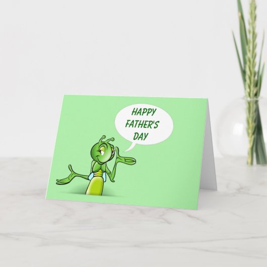 Happy Vaderdag met een cricketwagen voor insecten. Kaart (Voorkant)