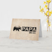 Happy Vaderdag met Papa Beer Grunge Zwart Kaart (Gele Bloem)