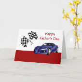 Happy Vaderdag met raceauto naar papa Kaart (Gele Bloem)