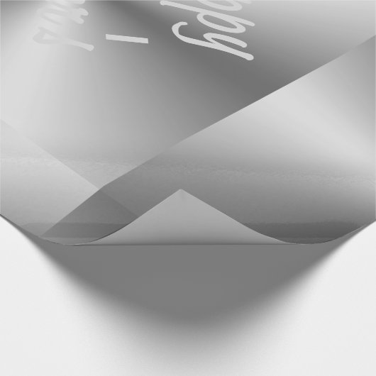 Happy Vaderdag Metallic Silver Gift Wrapping Cadeaupapier (Hoek)