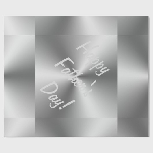 Happy Vaderdag Metallic Silver Gift Wrapping Cadeaupapier (Vlak)