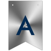 Happy Vaderdag Metallic Silver Navy Blue Vlaggetjes (Tweede vlag)