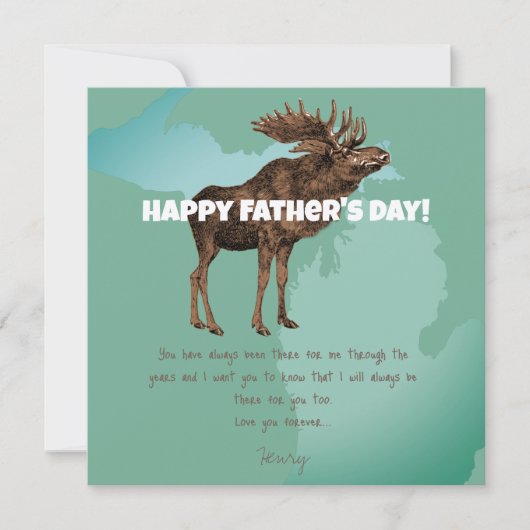 Happy Vaderdag Michigan Moose Kaart (Voorkant)