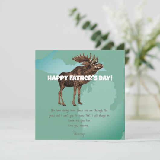 Happy Vaderdag Michigan Moose Kaart (Staand voorkant)