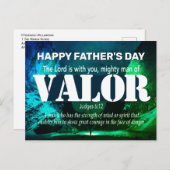 Happy Vaderdag MIGHTY MAN VAN VALOR Judges 6:12 Briefkaart (Voorkant / Achterkant)