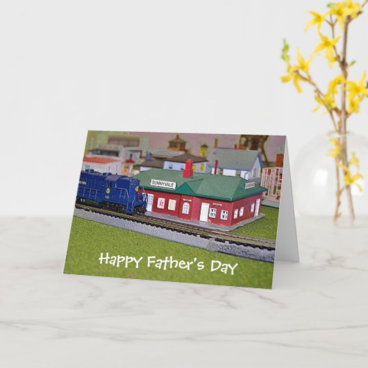 Happy Vaderdag - modeltrein Kaart (Gele Bloem)