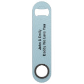 Happy Vaderdag Modern Blauwe Fotocollage Speed Flessenopener (Achterkant)