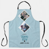 happy vaderdag Modern Blue Photo Collage Schort (Voorkant)