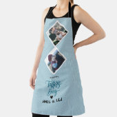 happy vaderdag Modern Blue Photo Collage Schort (Insitu)