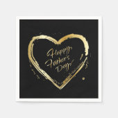 Happy Vaderdag Modern Design Gold Heart Servet (Voorkant)