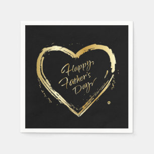 Happy Vaderdag Modern Design Gold Heart Servet
