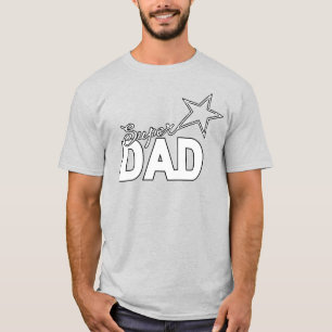 Happy Vaderdag Modern Design "SUPER DAD" T-shirt
