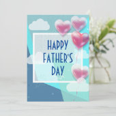 Happy Vaderdag Modern met Ballonnen Blauw Kaart (Staand voorkant)