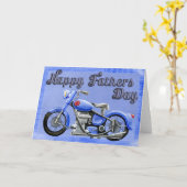 Happy vaderdag motorfiets blauw wenskaart kaart (Gele Bloem)