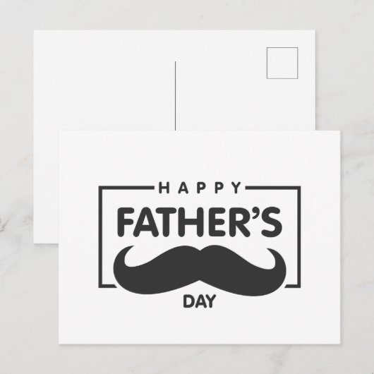 Happy Vaderdag Mustache | BRIEFKAART (Voorkant / Achterkant)