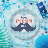 Happy Vaderdag Mustache en Heart Papieren Bordje (Feest)
