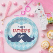 Happy Vaderdag Mustache en Heart Papieren Bordje (Feest)