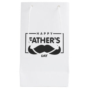 Happy Vaderdag Mustache   Gift Bag Klein Cadeauzakje