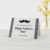 Happy Vaderdag Mustache Glitter Kaart (Gele Bloem)