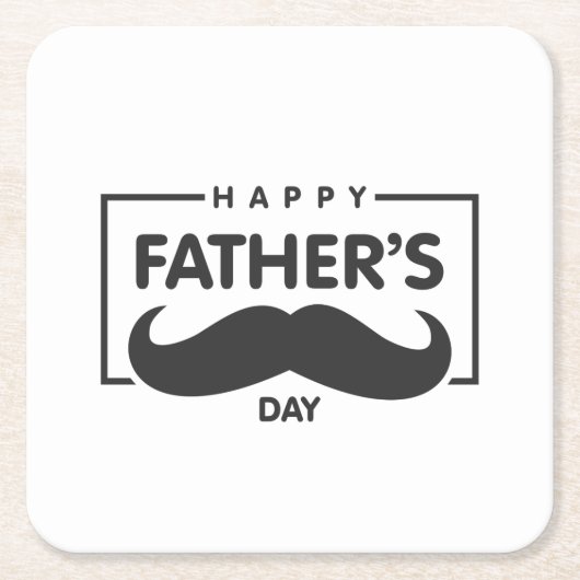 Happy Vaderdag Mustache | Onderzetter (Voorkant)