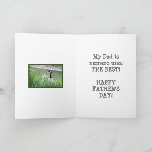 HAPPY VADERDAG/MY DAD NUMERO UNO/GOOSE AFBEELDING KAART (Binnen)