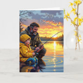 Happy Vaderdag | Nacht Gevist Kaart (Gele Bloem)