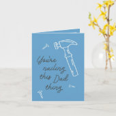 Happy Vaderdag Nailing It Papa Hammer Nails Kaart (Gele Bloem)