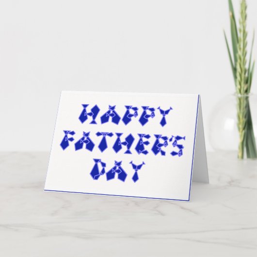 Happy Vaderdag Navy Blauwe stropdas Letters Kaart (Voorkant)